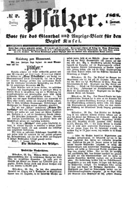 Pfälzer Freitag 3. Januar 1868