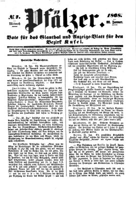 Pfälzer Mittwoch 22. Januar 1868