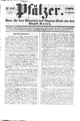 Pfälzer Freitag 14. Februar 1868