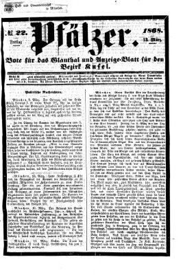 Pfälzer Freitag 13. März 1868