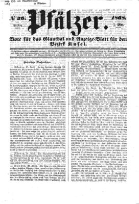 Pfälzer Freitag 1. Mai 1868