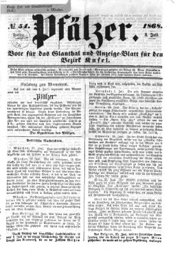 Pfälzer Freitag 3. Juli 1868