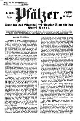 Pfälzer Freitag 14. August 1868