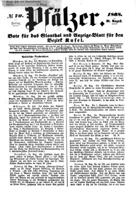 Pfälzer Freitag 28. August 1868