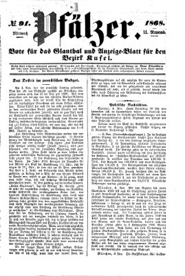 Pfälzer Mittwoch 11. November 1868