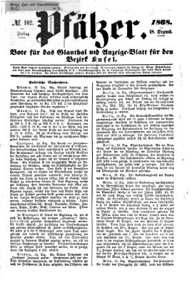 Pfälzer Freitag 18. Dezember 1868