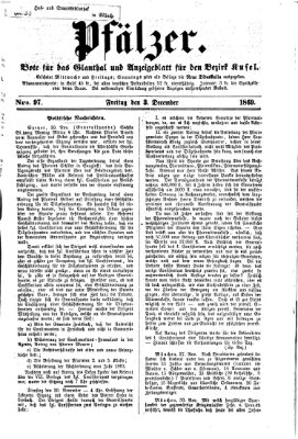 Pfälzer Freitag 3. Dezember 1869