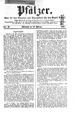 Pfälzer Mittwoch 16. Februar 1870