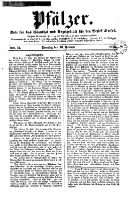 Pfälzer Sonntag 20. Februar 1870