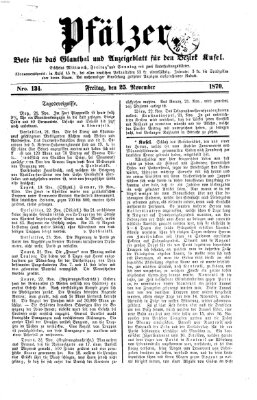 Pfälzer Freitag 25. November 1870