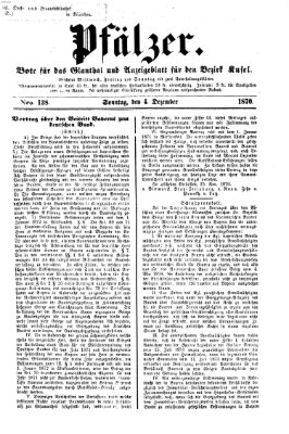 Pfälzer Sonntag 4. Dezember 1870