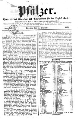 Pfälzer Sonntag 11. Dezember 1870