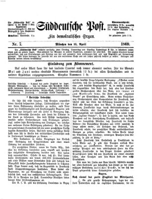 Süddeutsche Post Freitag 16. April 1869