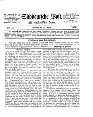 Süddeutsche Post Sonntag 25. April 1869