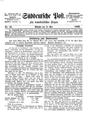 Süddeutsche Post Mittwoch 19. Mai 1869