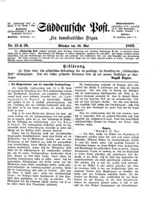 Süddeutsche Post Sonntag 30. Mai 1869