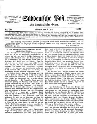 Süddeutsche Post Mittwoch 9. Juni 1869