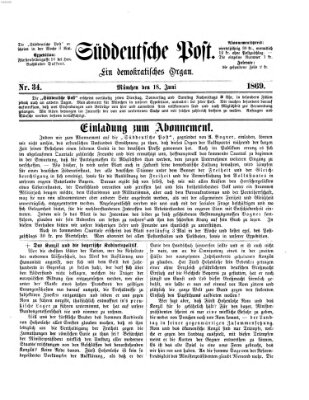 Süddeutsche Post Freitag 18. Juni 1869