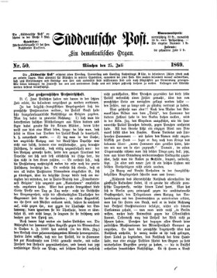 Süddeutsche Post Sonntag 25. Juli 1869