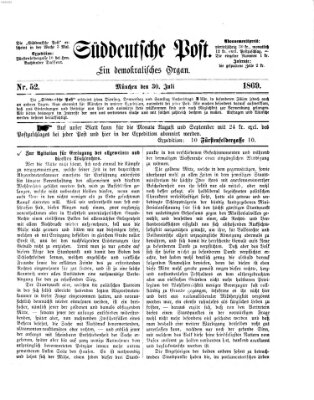 Süddeutsche Post Freitag 30. Juli 1869