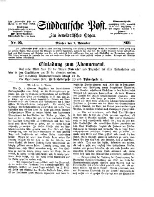 Süddeutsche Post Sonntag 7. November 1869