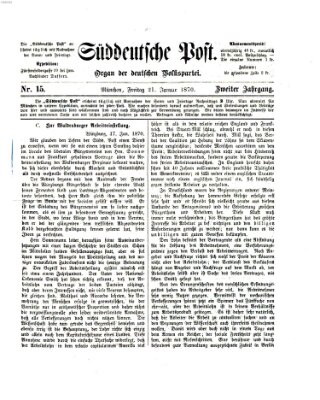 Süddeutsche Post Freitag 21. Januar 1870