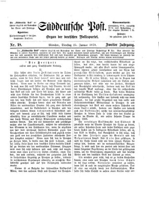 Süddeutsche Post Dienstag 25. Januar 1870