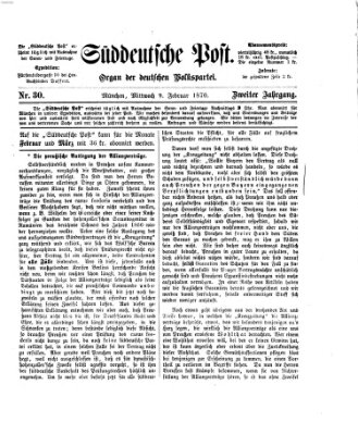 Süddeutsche Post Mittwoch 9. Februar 1870