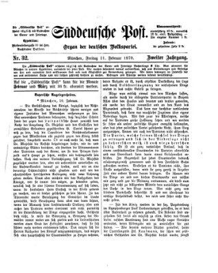 Süddeutsche Post Freitag 11. Februar 1870