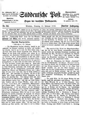 Süddeutsche Post Sonntag 13. Februar 1870