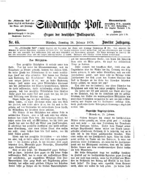 Süddeutsche Post Samstag 26. Februar 1870