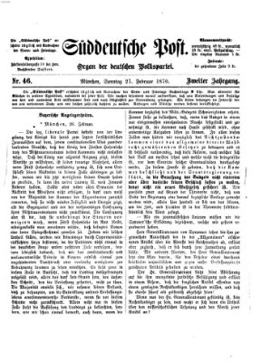 Süddeutsche Post Sonntag 27. Februar 1870