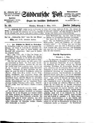 Süddeutsche Post Mittwoch 2. März 1870