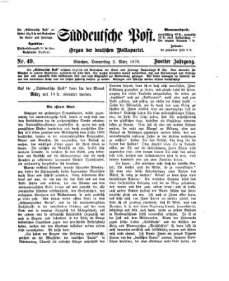 Süddeutsche Post Donnerstag 3. März 1870