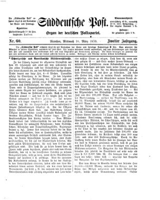 Süddeutsche Post Mittwoch 16. März 1870