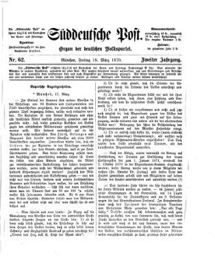 Süddeutsche Post Freitag 18. März 1870