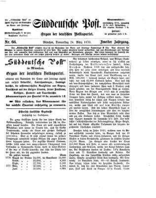 Süddeutsche Post Donnerstag 24. März 1870