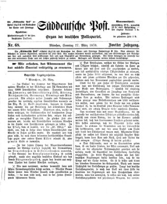 Süddeutsche Post Sonntag 27. März 1870