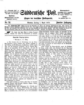 Süddeutsche Post Freitag 1. April 1870