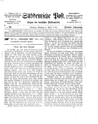 Süddeutsche Post Mittwoch 6. April 1870