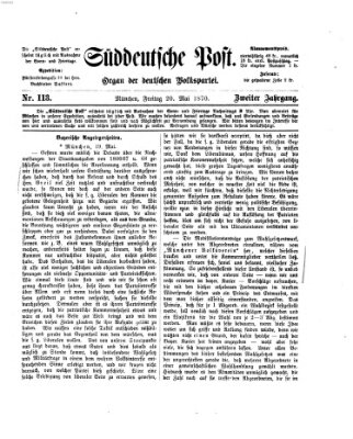 Süddeutsche Post Freitag 20. Mai 1870