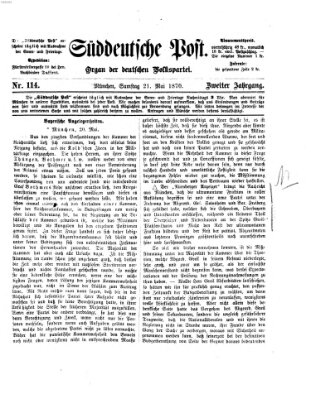 Süddeutsche Post Samstag 21. Mai 1870