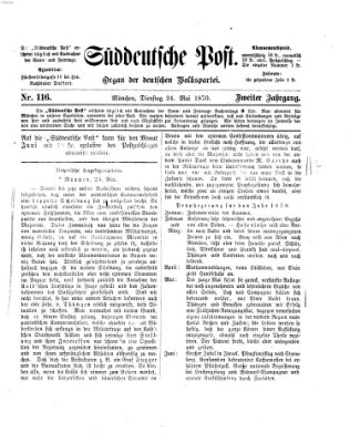 Süddeutsche Post Dienstag 24. Mai 1870