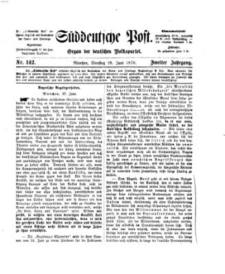 Süddeutsche Post Dienstag 28. Juni 1870