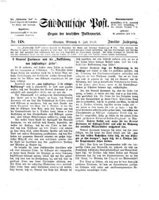 Süddeutsche Post Mittwoch 6. Juli 1870