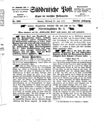 Süddeutsche Post Mittwoch 20. Juli 1870