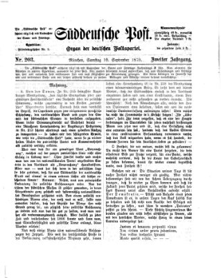 Süddeutsche Post Samstag 10. September 1870