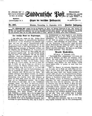 Süddeutsche Post Donnerstag 15. September 1870