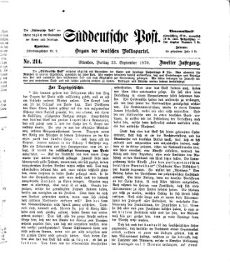 Süddeutsche Post Freitag 23. September 1870