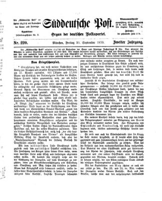 Süddeutsche Post Freitag 30. September 1870